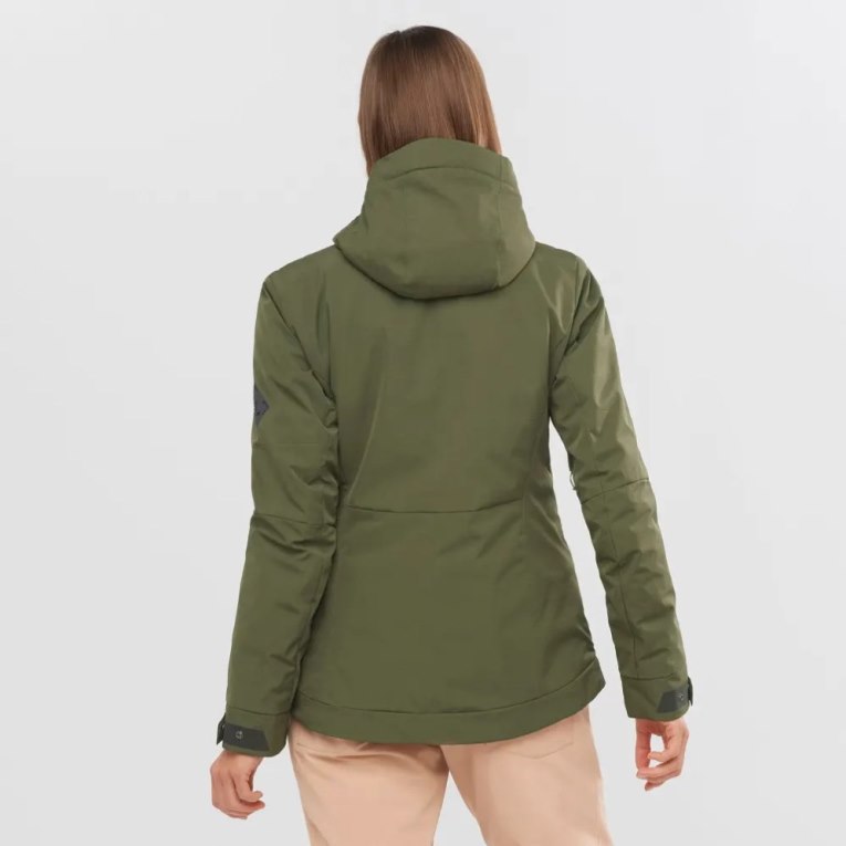 Chaquetas De Esquí Salomon Snow Rebel Insulated Hoodie Mujer Verde Oliva | MX BZRO891